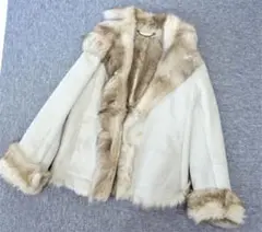 【Max Mara】リアルムートンコート レザー 女優襟 白タグ ムートンコート