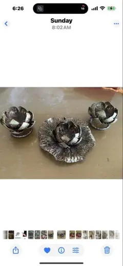 金属製花型キャンドルホルダー3個セット
