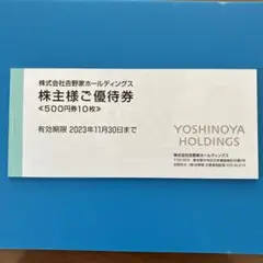 吉野家 株主優待券 500円券10枚