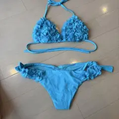 CALZEDONIA 花柄ブルーセパレートビキニ EU85