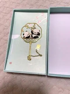 中国上海購入 パンダ 金属製 しおり
