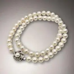 美品✨アコヤ 本真珠 Pearl パールネックレス silver刻印 冠婚葬祭