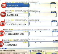小学5年　理科　1学期　カラーテスト　大日本図書　光文書院　A