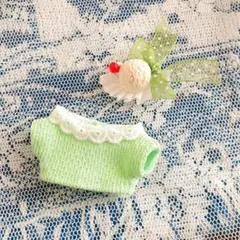 10cmぬい用 ぬい服 クリームソーダコーデ②