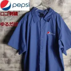 企業ロゴ PEPSI ペプシ ワークシャツ ロゴ刺繍 00s SH-94
