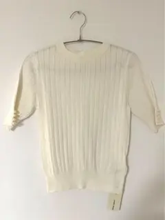 レッセパッセバックリボン5部袖ニット　新品タグ付き
