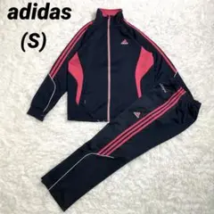 adidasアディダス　上下セットアップ　ネイビー×ピンク　紺　S