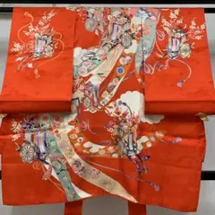 508axu34□七五三 3歳 お宮参り 女児 花車 几帳文□良好