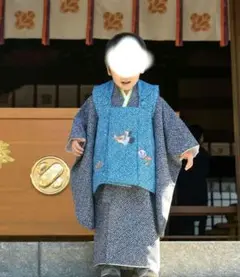 七五三 3歳 男の子 着物 被布コート 刺繍 しぼり柄 鹿の子 かのこ
