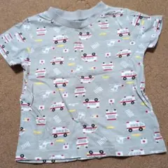 救急車・ヘリコプター柄Tシャツ 96cm