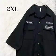 オーバーサイズシャツ ワッペン オリジナルカスタム ワークシャツ 2XL
