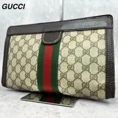 【極美品✨】 グッチ クラッチバッグ GG シェリーライン PVC レザー