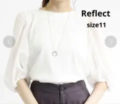 Reflect【接触冷感/洗える】ボリュームスリーブTブラウス