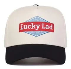 帽子/キャップ『Lucky Lad/幸運な若者　刺繍 ベージュ/黒』新品