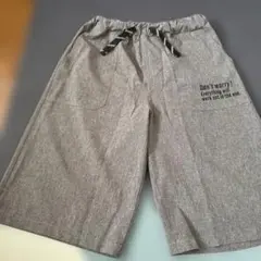 メッセージプリント グレー ハーフパンツ