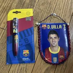 FC Barcelona ビジャ　グッズ　ペン　タペストリー