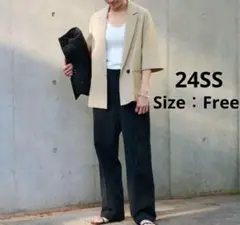 【美品】24SS FRAMeWORK ハーフスリーブジャケット ベージュ F
