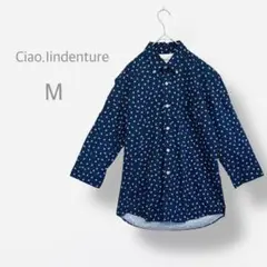 【ciao.indenture】　美品　ボタンダウン　長袖シャツ　国旗柄　七分袖