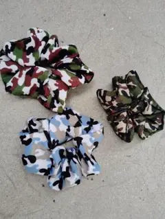カモフラージュ柄シュシュセット