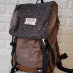 Harris Tweed リュックサック デイパック ブラウン×ヘリンボーン