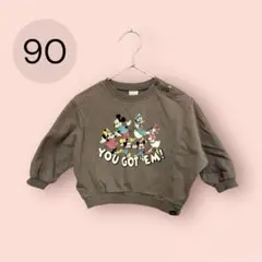 【ディズニー】フタフタ トレーナー ミッキー フレンズ 保育園着 90