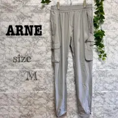【h62】【ARNE アーネ】グレー カーゴパンツ 【M】 ポケット多　訳あり品