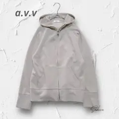 Y4587【a.v.v 】ジップアップパーカー スウェット生地 無地シンプル S