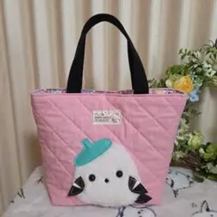 ●ボックス型トートバッグ●ジャンボもふもふシマエナガ　ハンドメイド　キルト