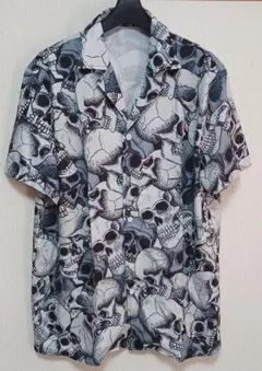 新品●スカル柄 アロハシャツ 半袖●Ｌ