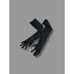 BLACK SATIN LONG GLOVE 2963T 手袋 サテン