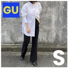 A258【新品】GU 2WAYストレッチフレアパンツ ブラック S 黒　キレイめ