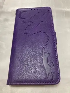 A205KC Star cat （紫） 手帳型スマホケース