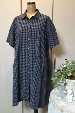 特別お値下げ❗ノアージュ ギンガムチェック 半袖シャツワンピース
