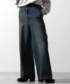 CLEL ヴィンテージデザインフレアデニムパンツ ブルー M