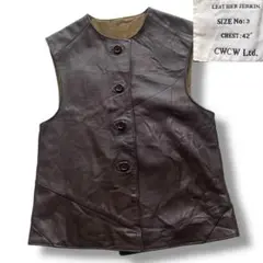 CWCW ブリティッシュ ミリタリー レザー ジャーキンベスト size 3