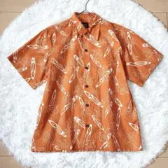 Mind Games⭕️美品　半袖シャツ　アロハシャツ　オレンジ　メンズM 希少