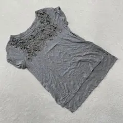 GAP Tシャツ 半袖 グレー 花飾り コットン100% ゆったり XXLサイズ