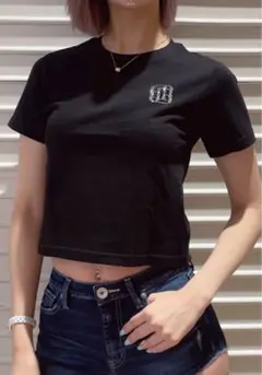 GYDA限定 GYGラインストーンショートTシャツ col/BK