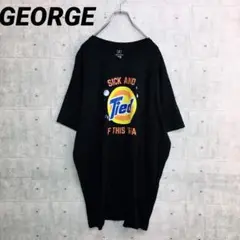x0328 GEORGE Tシャツ 黒 3XL ゆるだぼ