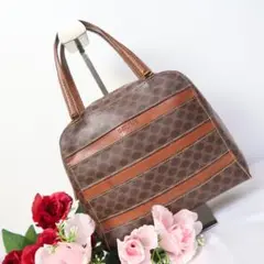 b640 セリーヌ ハンドバッグ マカダム柄 ブラウン トリオンフ CELINE