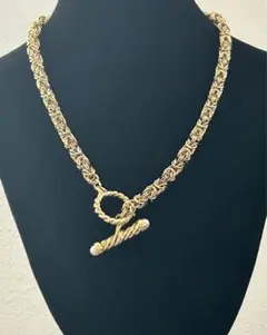 VINTAGE ゴールドトーンツイストチェーンネックレス