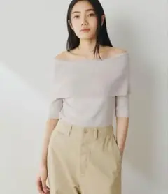 Whim gazette オフショルニットプルオーバー
