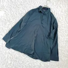 美品　ユニクロ　グリーン　シャツ　XL 薄め生地