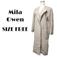 mila owen チェスターコート ロング丈 ポンチ素材 ベージュ
