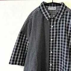 ★極美品★SOFTHYPHEN ソフトハイフン ビッグシルエットチェックシャツ