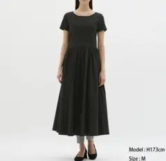Oggi掲載★GU コンビネーション半袖ロングワンピース L