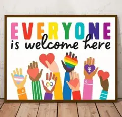 Everyone Is welcome キャンバスプリントポスター フレームなし