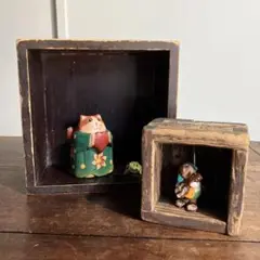 明治〜大正 骨董品 升2個 古道具 小物入れ アンティーク