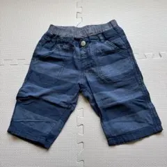 130サイズ ダークブルー ストライプ ハーフパンツ