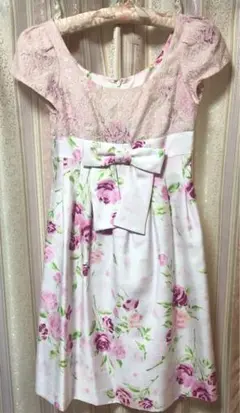 ぼかし薔薇柄フレンチワンピ